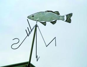 Bass Lodge’s weather vane is very fitting indeed.